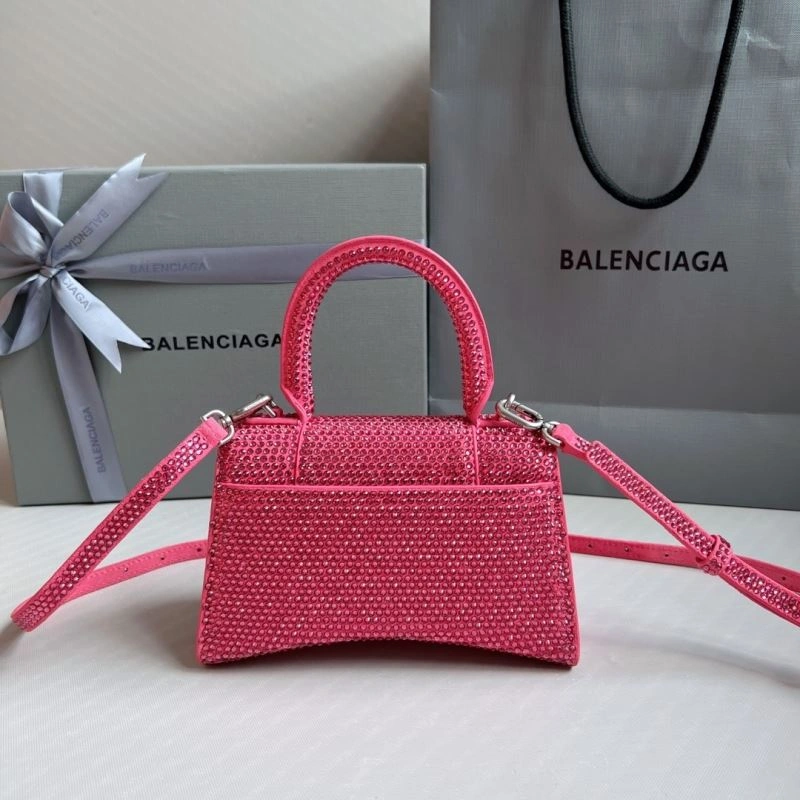 Balenciaga Diamond-Embellished Pink Hourglass Bag Flexible 70077