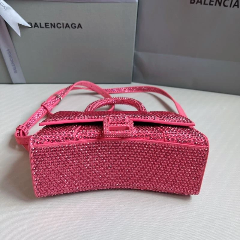 Balenciaga Diamond-Embellished Pink Hourglass Bag Flexible 70077