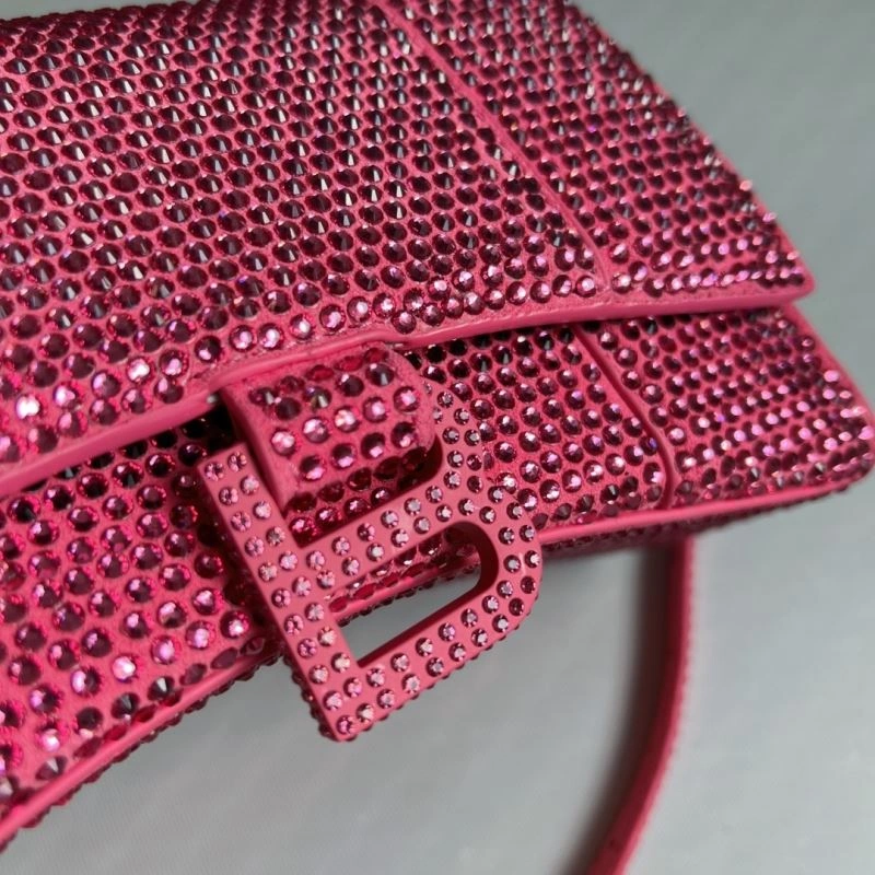 Balenciaga Diamond-Embellished Pink Hourglass Bag Flexible 70077