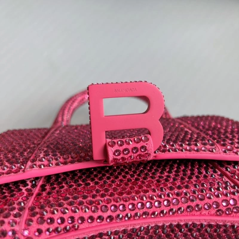 Balenciaga Diamond-Embellished Pink Hourglass Bag Flexible 70077
