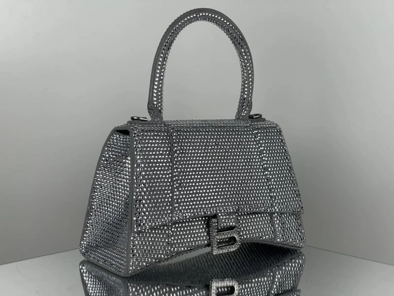 Sporty Balenciaga Diamond-Encrusted Hourglass Sand Timer Bag 72629