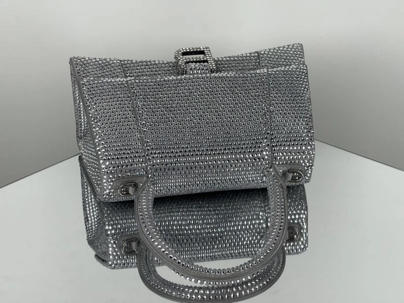 Sporty Balenciaga Diamond-Encrusted Hourglass Sand Timer Bag 72629