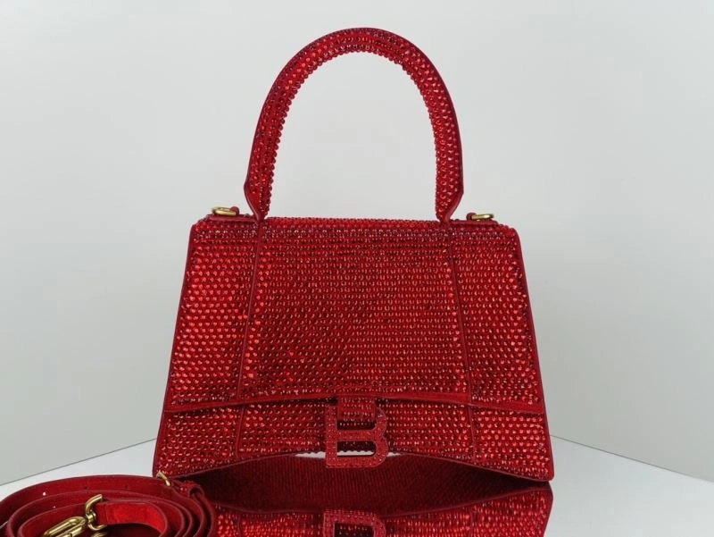 Balenciaga Diamond-Encrusted Red Hourglass Bag Limited Edition Seasonal 72592