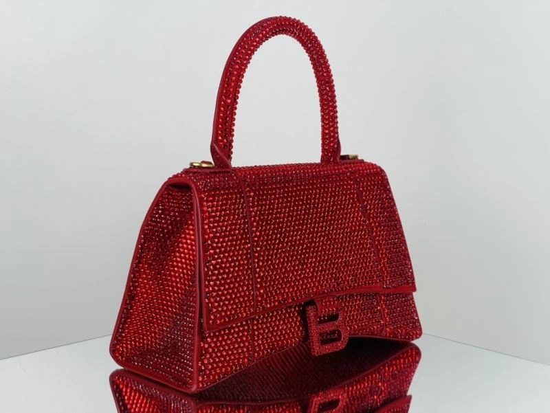Balenciaga Diamond-Encrusted Red Hourglass Bag Limited Edition Seasonal 72592
