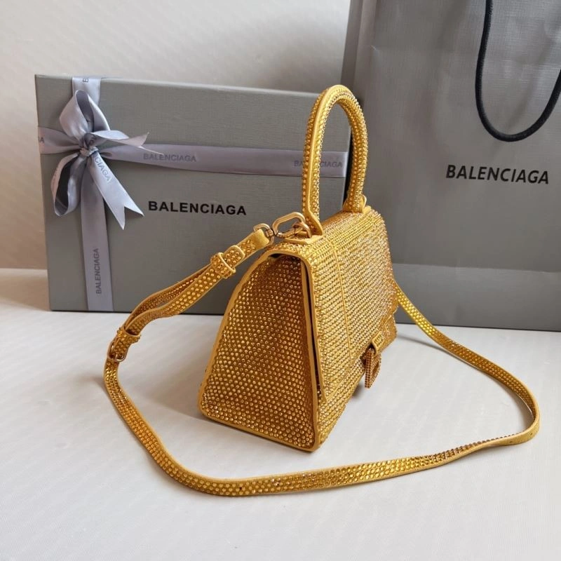 Trendy Balenciaga Diamond Hourglass Gold Bag - Luxury Handcrafted Design 70046