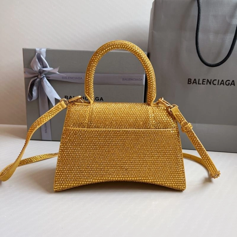 Trendy Balenciaga Diamond Hourglass Gold Bag - Luxury Handcrafted Design 70046