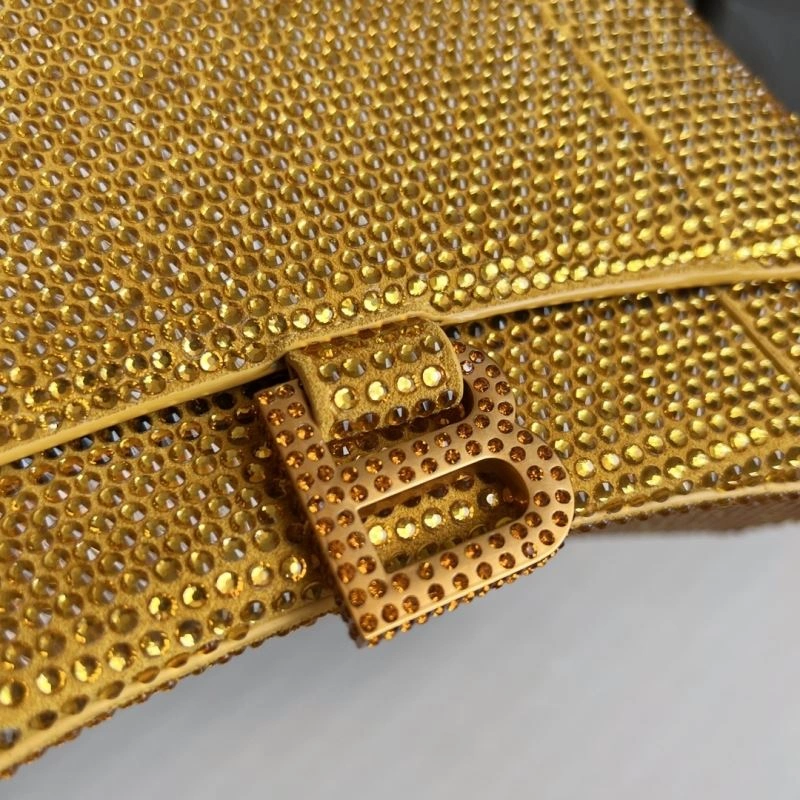 Trendy Balenciaga Diamond Hourglass Gold Bag - Luxury Handcrafted Design 70046