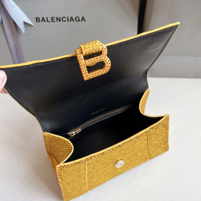 Trendy Balenciaga Diamond Hourglass Gold Bag - Luxury Handcrafted Design 70046
