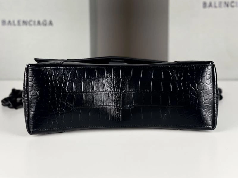 Seasonal Balenciaga Downtown Chain Shoulder Bag in Black Crocodile Leather 72574