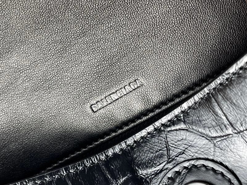 Seasonal Balenciaga Downtown Chain Shoulder Bag in Black Crocodile Leather 72574