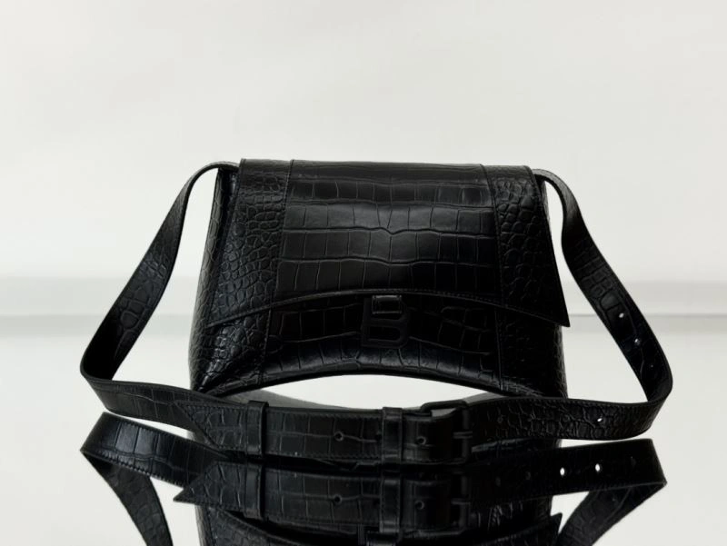 GoAnywhere Balenciaga Downtown Hourglass Crocodile-Patterned Crossbody Bag 66990