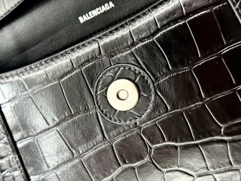 GoAnywhere Balenciaga Downtown Hourglass Crocodile-Patterned Crossbody Bag 66990