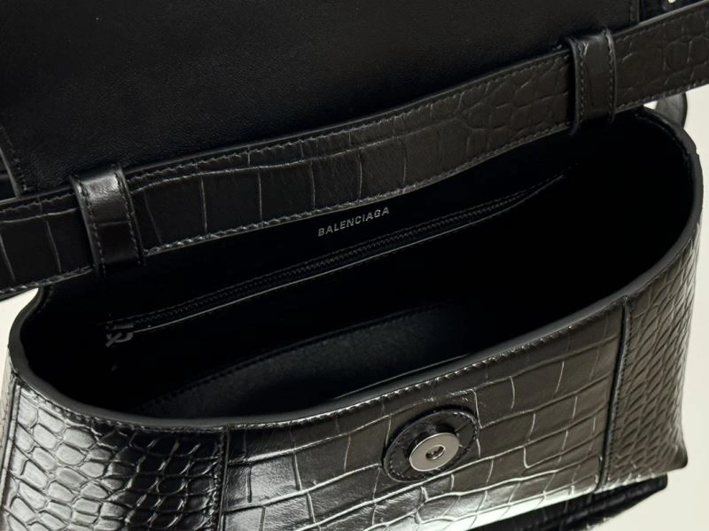 GoAnywhere Balenciaga Downtown Hourglass Crocodile-Patterned Crossbody Bag 66990