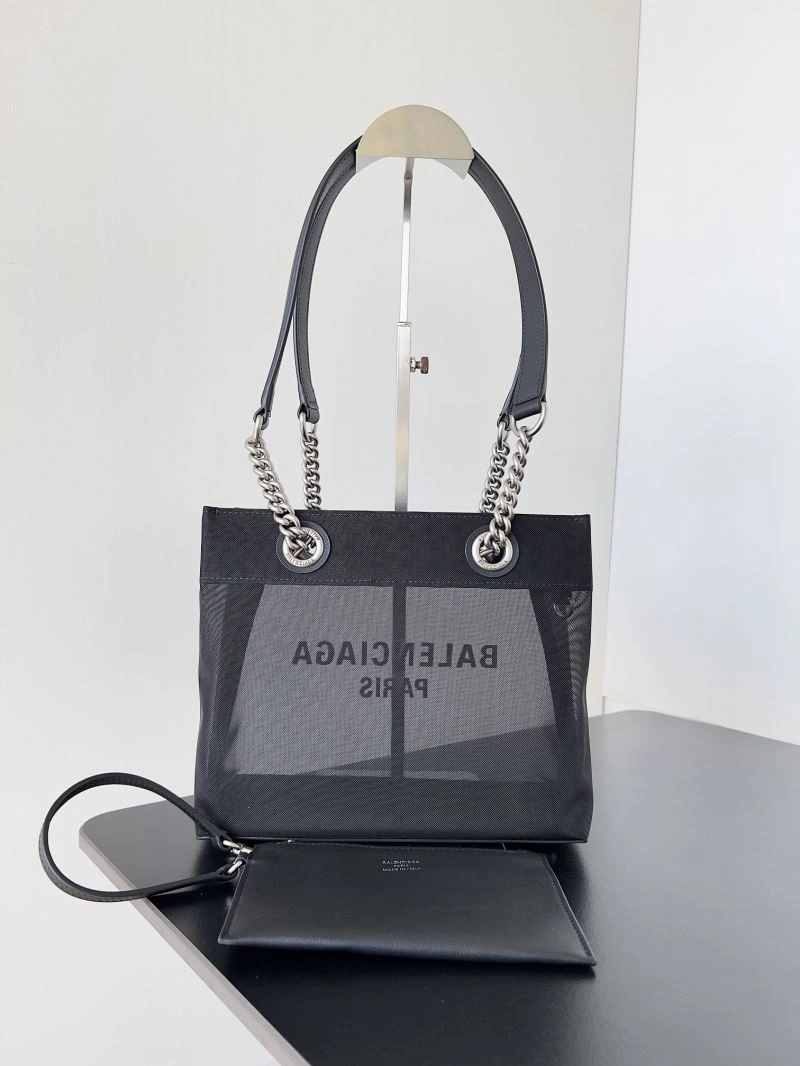 Balenciaga Duty Free Mesh Tote Bag with Leather-Chain Strap Unique 78585