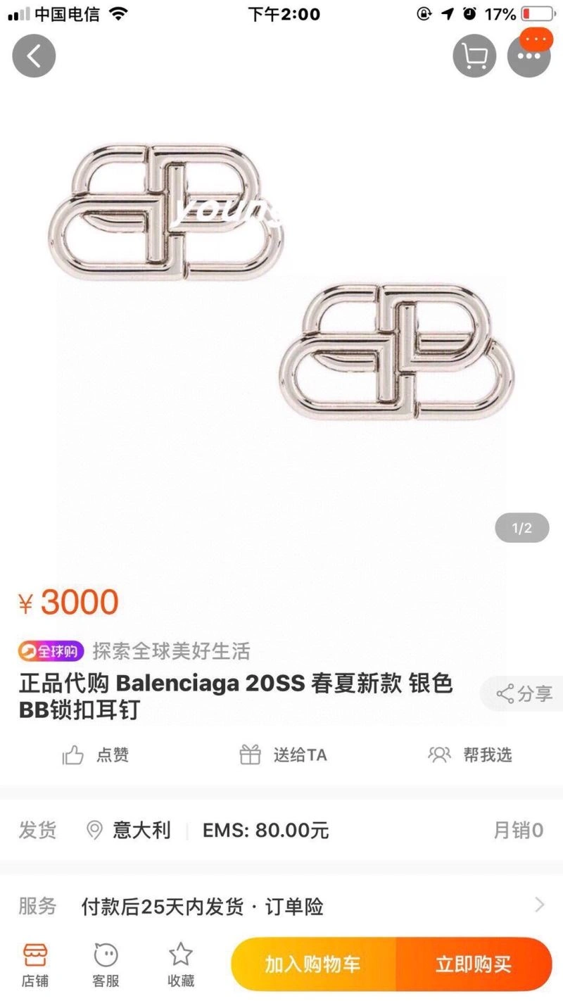Balenciaga Earrings HighPerformance 215685