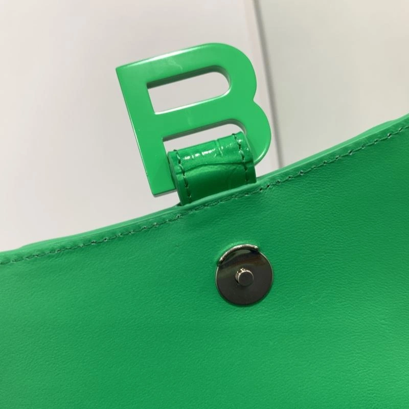 Balenciaga Electric Green Crocodile Hourglass Chain Bag Casual 72657