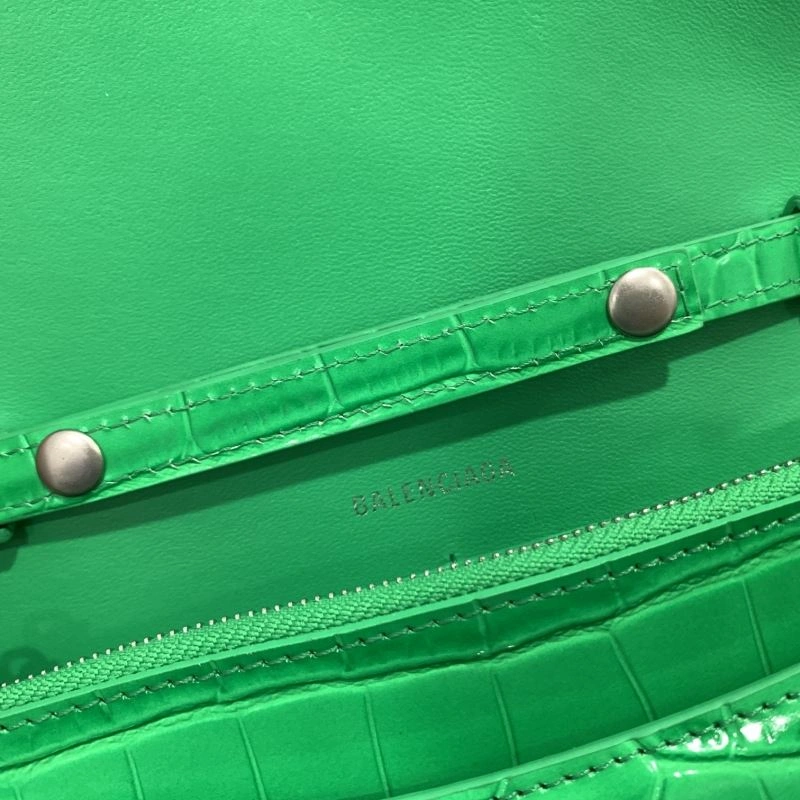 Balenciaga Electric Green Crocodile Hourglass Chain Bag Casual 72657
