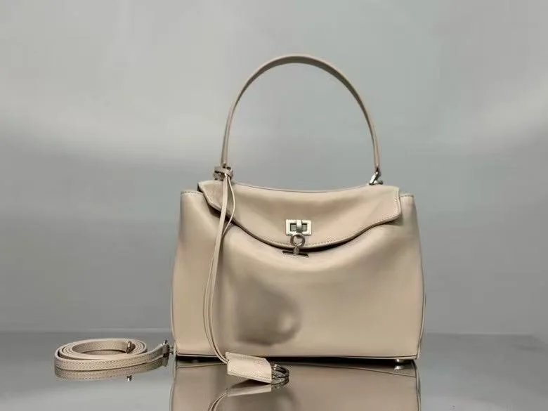 Timeless Balenciaga  Apricot Silver Buckle Handbag Series 38255