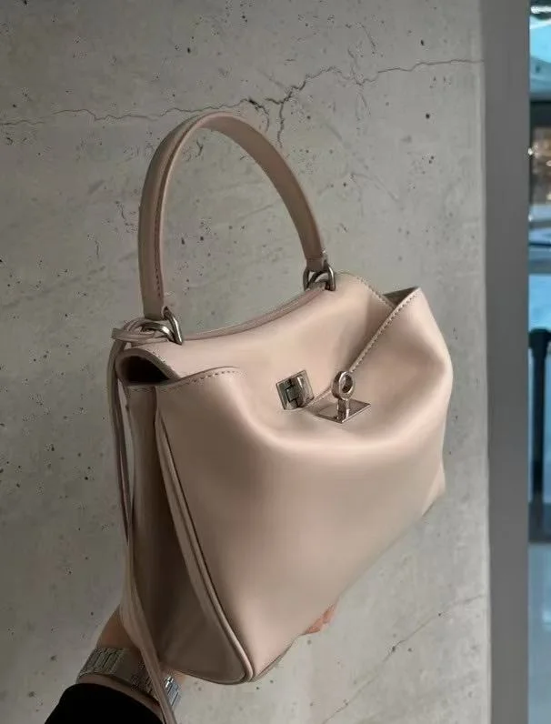 Timeless Balenciaga  Apricot Silver Buckle Handbag Series 38255