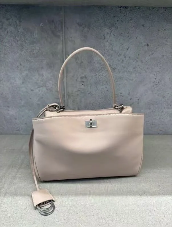 Timeless Balenciaga  Apricot Silver Buckle Handbag Series 38255