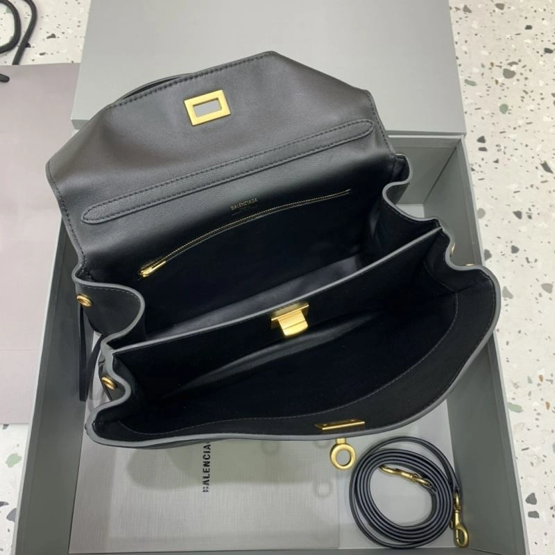 Balenciaga  Slouchy Black Handbag with Gold Accents GoodFit 66962