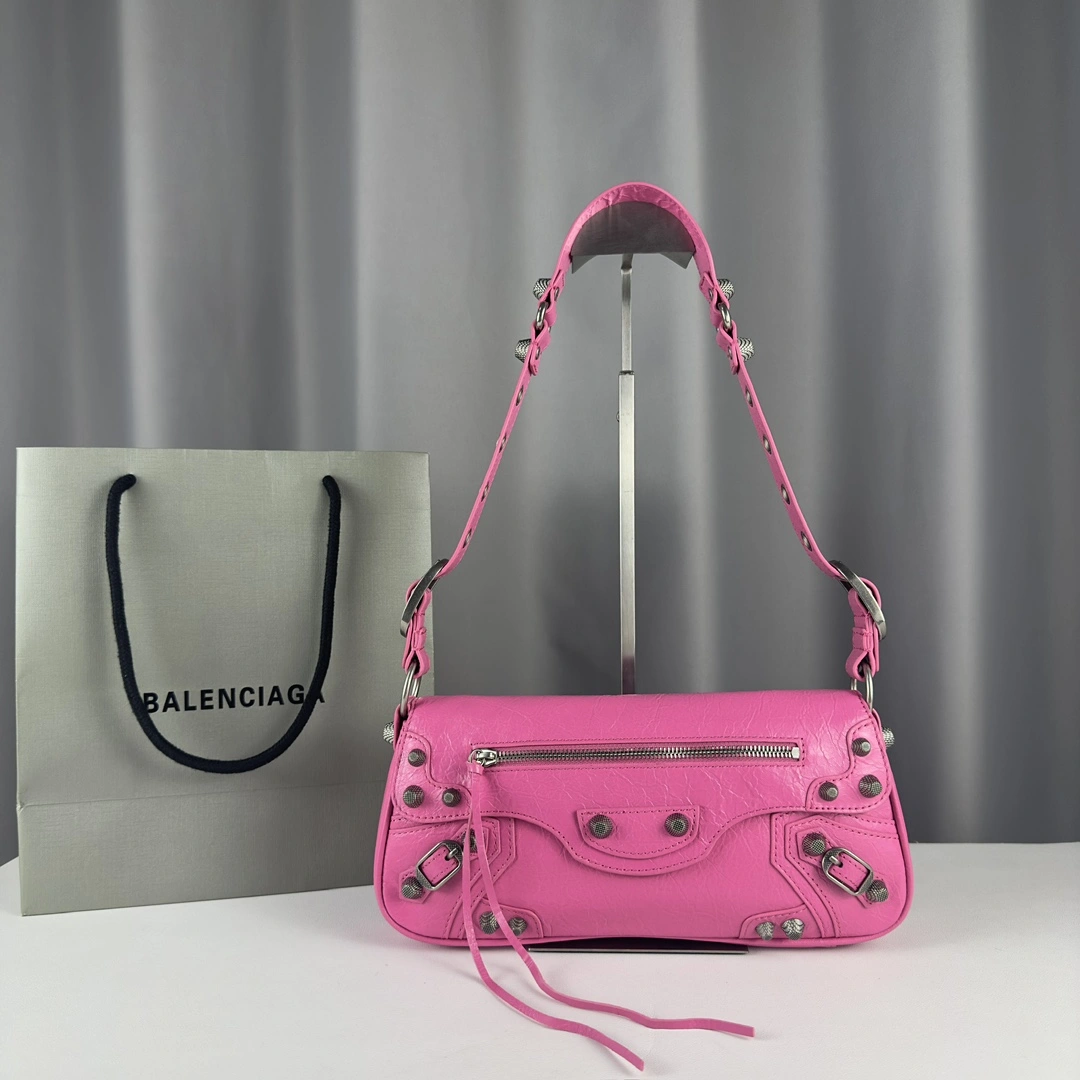 Bold Balenciaga Everyday Baguette Sling Bag in Italian Lambskin 61093