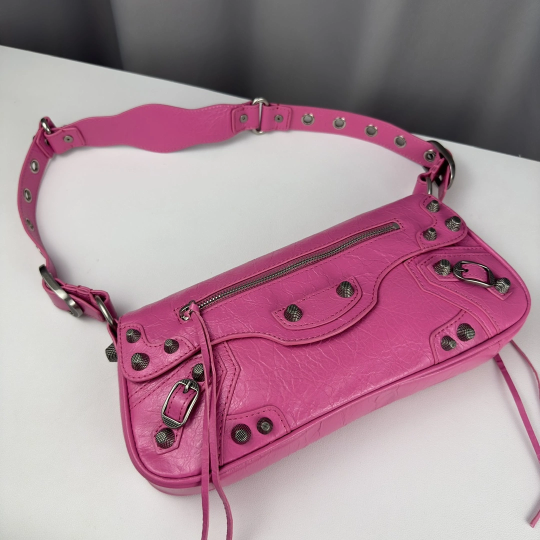 Bold Balenciaga Everyday Baguette Sling Bag in Italian Lambskin 61093