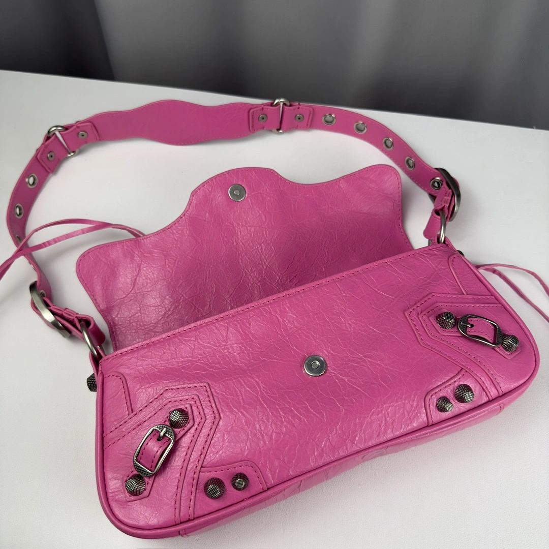 Bold Balenciaga Everyday Baguette Sling Bag in Italian Lambskin 61093
