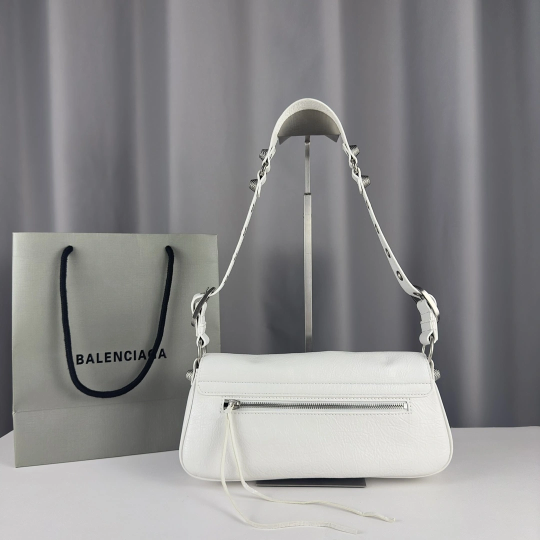 Minimalist Balenciaga Everyday Large Lambskin Sling Baguette Bag 61104