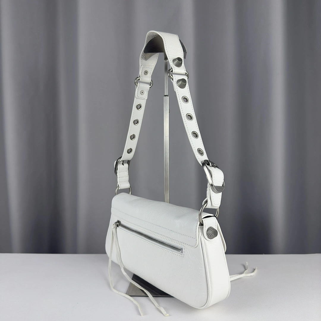 Minimalist Balenciaga Everyday Large Lambskin Sling Baguette Bag 61104