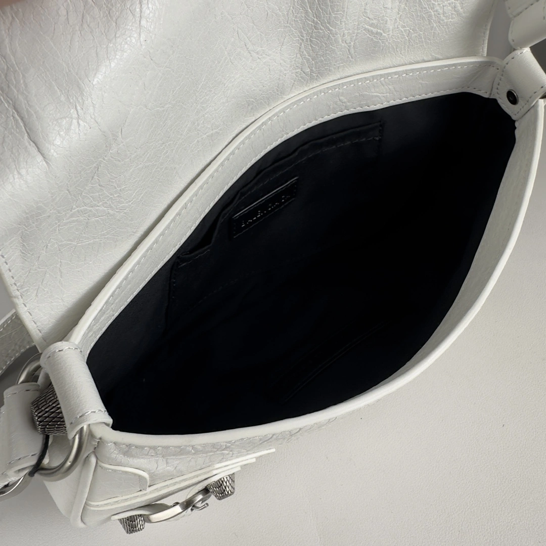 Minimalist Balenciaga Everyday Large Lambskin Sling Baguette Bag 61104