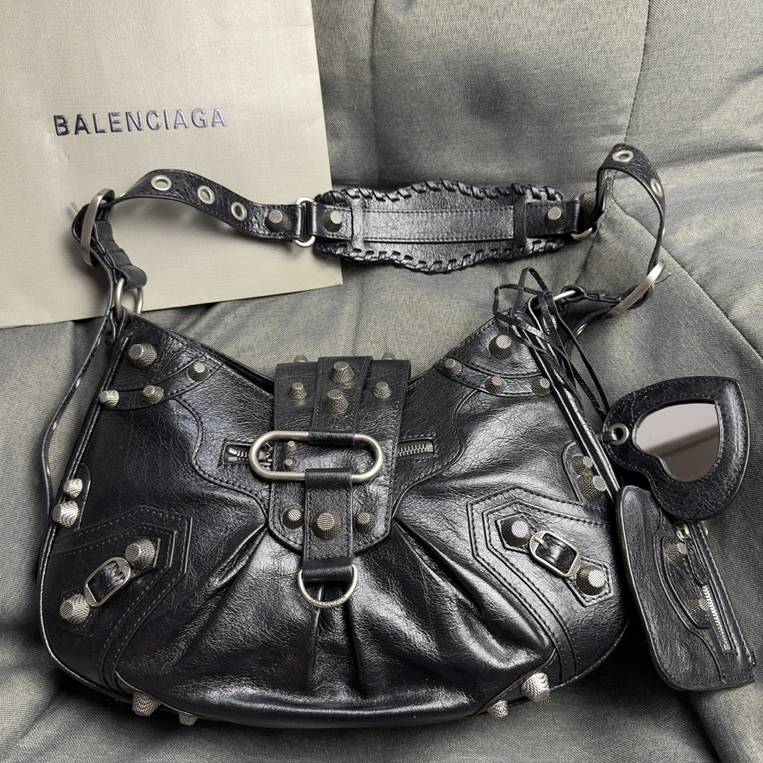 OnTrend Balenciaga Exploded Lambskin Le Cagole Half-Moon Bag 61116