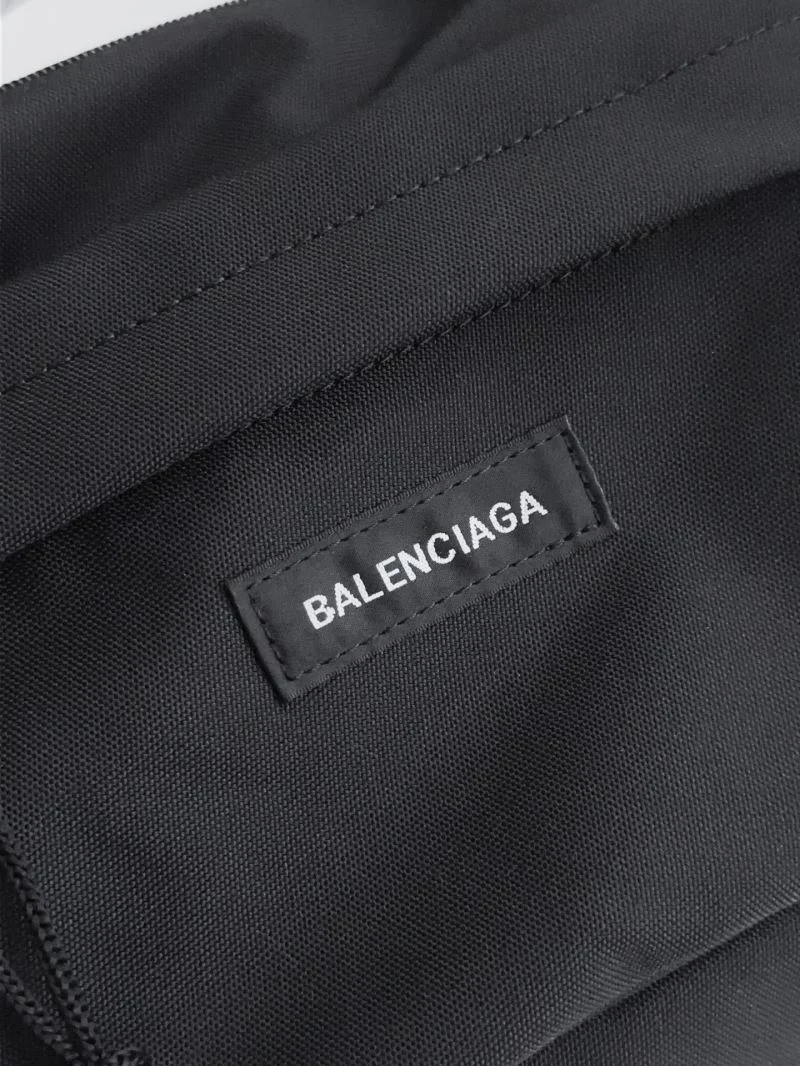Balenciaga Explorer Black Nylon Shoulder Bag with Logo Patch Refined 38237