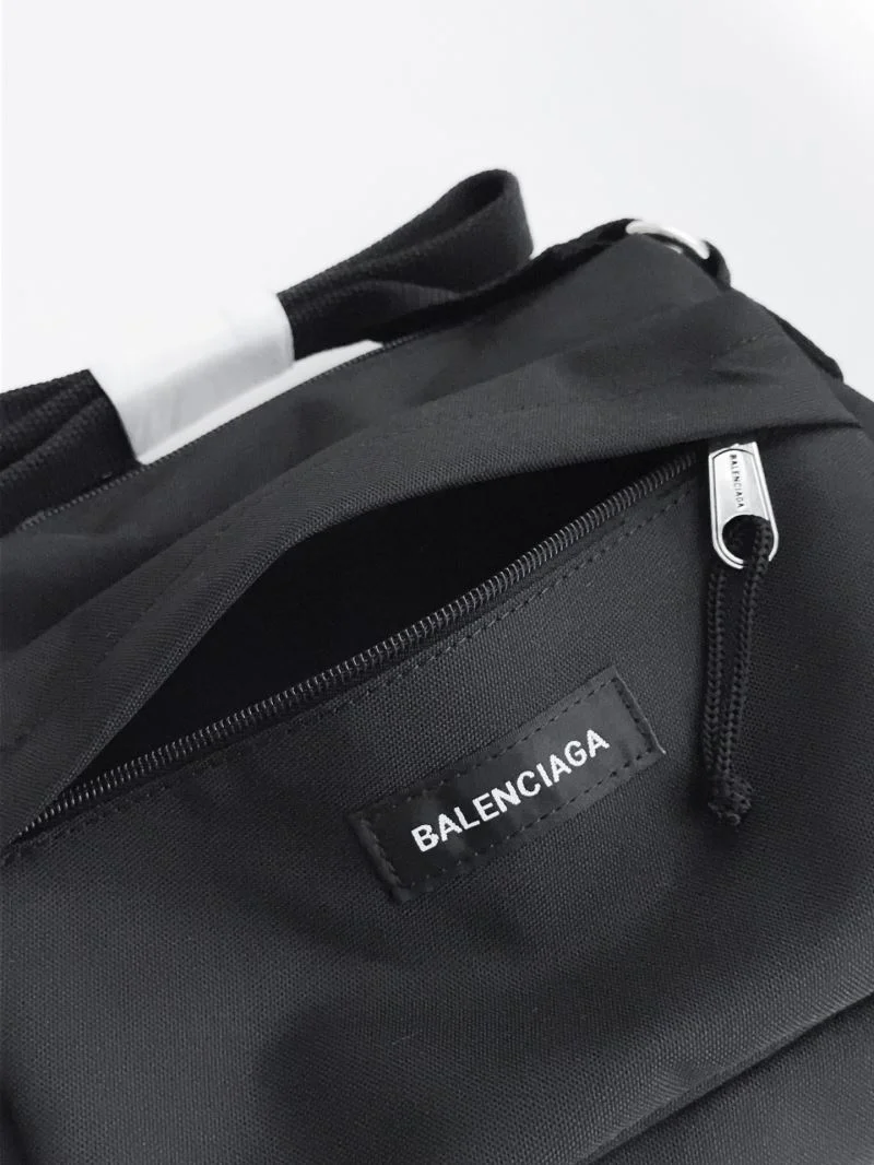 Balenciaga Explorer Black Nylon Shoulder Bag with Logo Patch Refined 38237