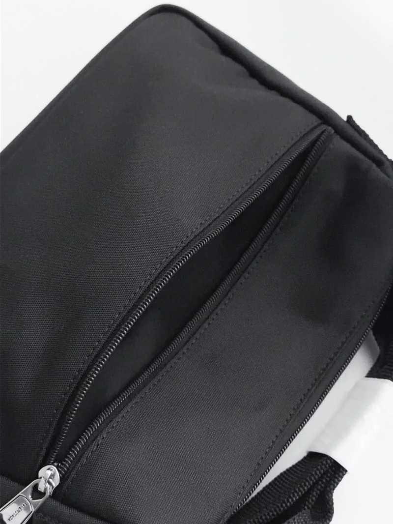 Balenciaga Explorer Black Nylon Shoulder Bag with Logo Patch Refined 38237