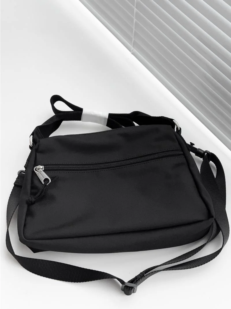 Balenciaga Explorer Black Nylon Shoulder Bag with Logo Patch Refined 38237