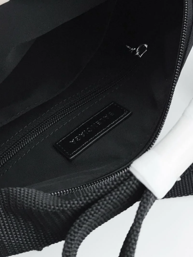 Balenciaga Explorer Black Nylon Shoulder Bag with Logo Patch Refined 38237