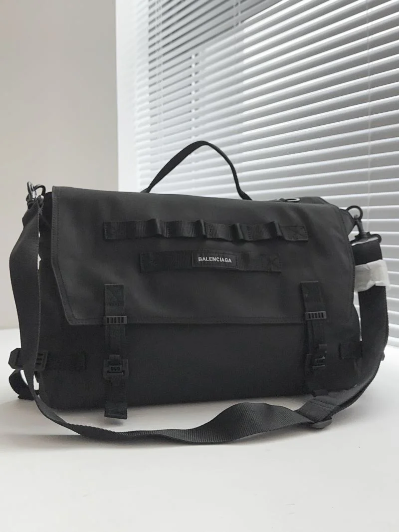 Balenciaga Extra Large Army Black Nylon Crossbody Messenger Bag FashionForward 38233