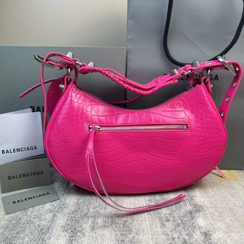 Balenciaga Fuchsia CrocodileBalenciaga Le Cagole Half Moon Bag Comfortable 38374