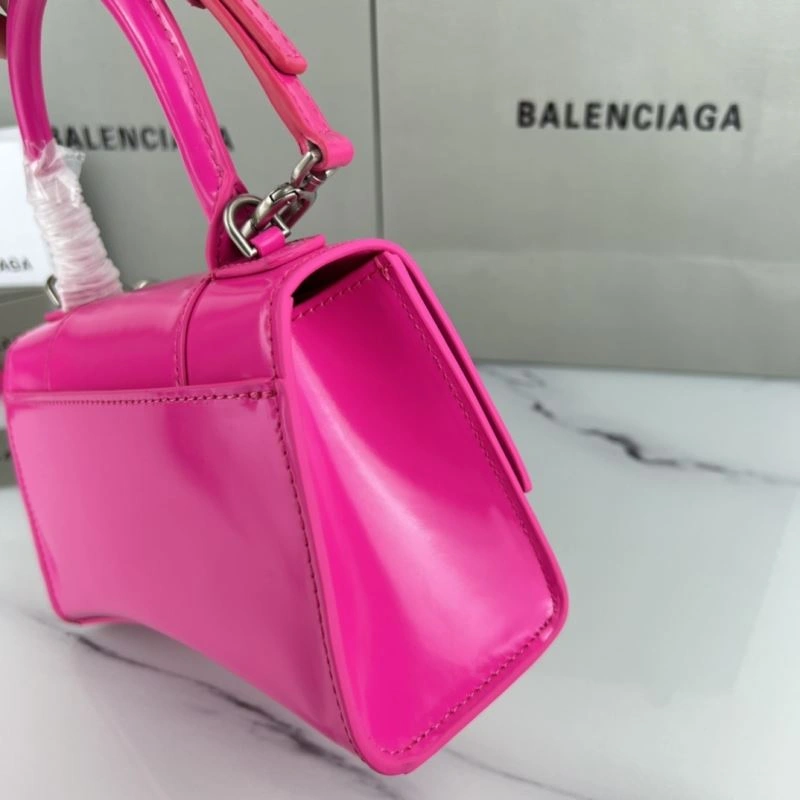Stretchable Balenciaga Fuchsia Hourglass XS Bag - Balenciagas Iconic Curved Design 78725