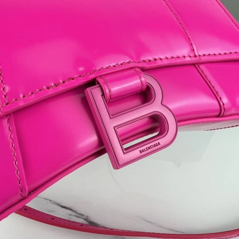 Stretchable Balenciaga Fuchsia Hourglass XS Bag - Balenciagas Iconic Curved Design 78725