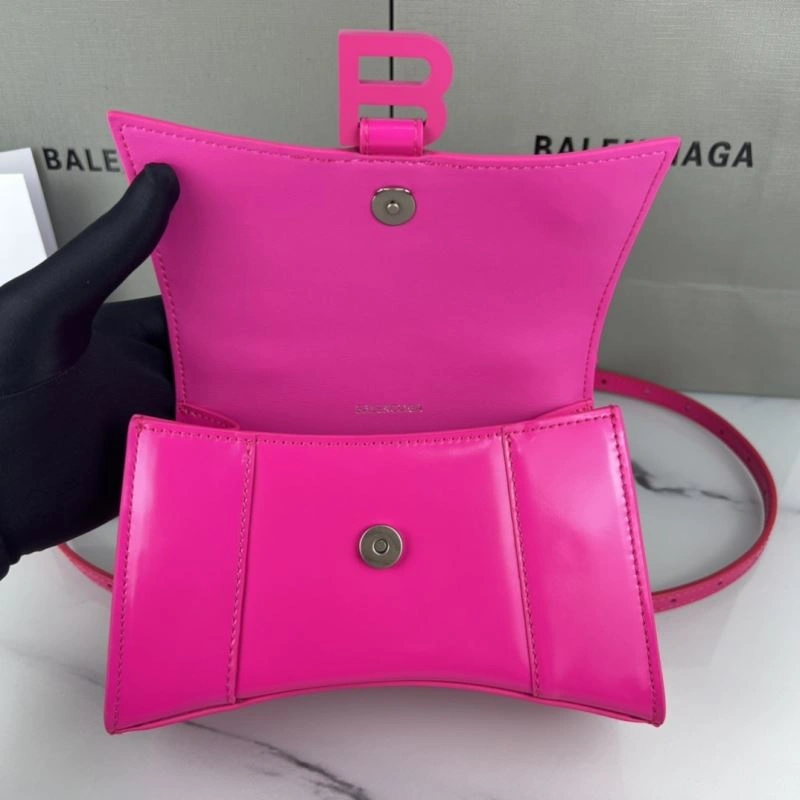 Stretchable Balenciaga Fuchsia Hourglass XS Bag - Balenciagas Iconic Curved Design 78725