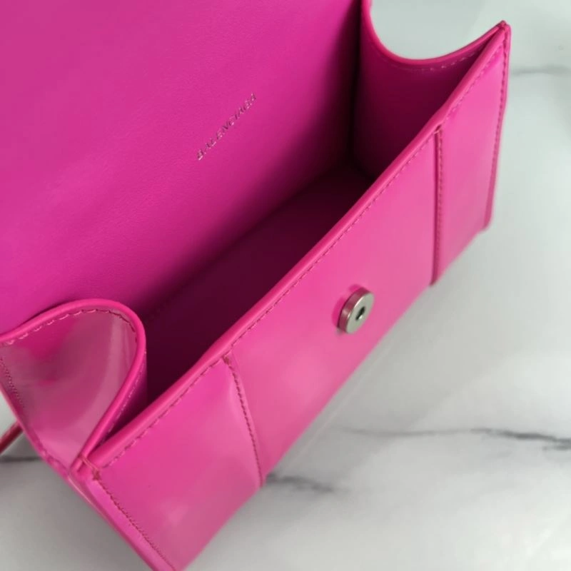 Stretchable Balenciaga Fuchsia Hourglass XS Bag - Balenciagas Iconic Curved Design 78725