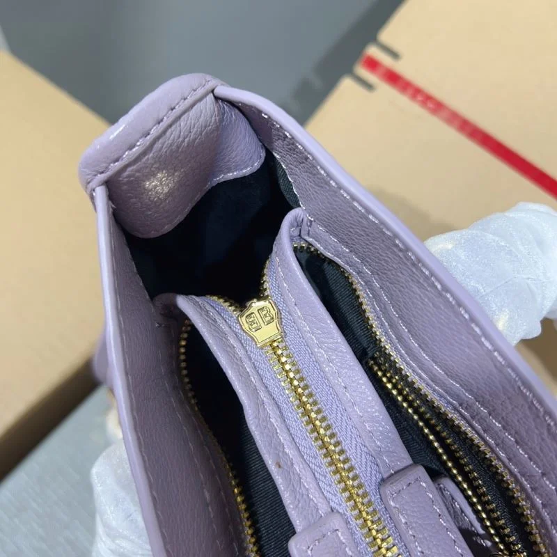 TravelReady Balenciaga Goat Leather Motorcycle Bag - Purple Gold Buckle 38313