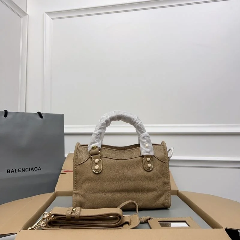 UrbanChic Balenciaga Gold Buckle Apricot Goat Leather Motorcycle Bag - 23cm 38289