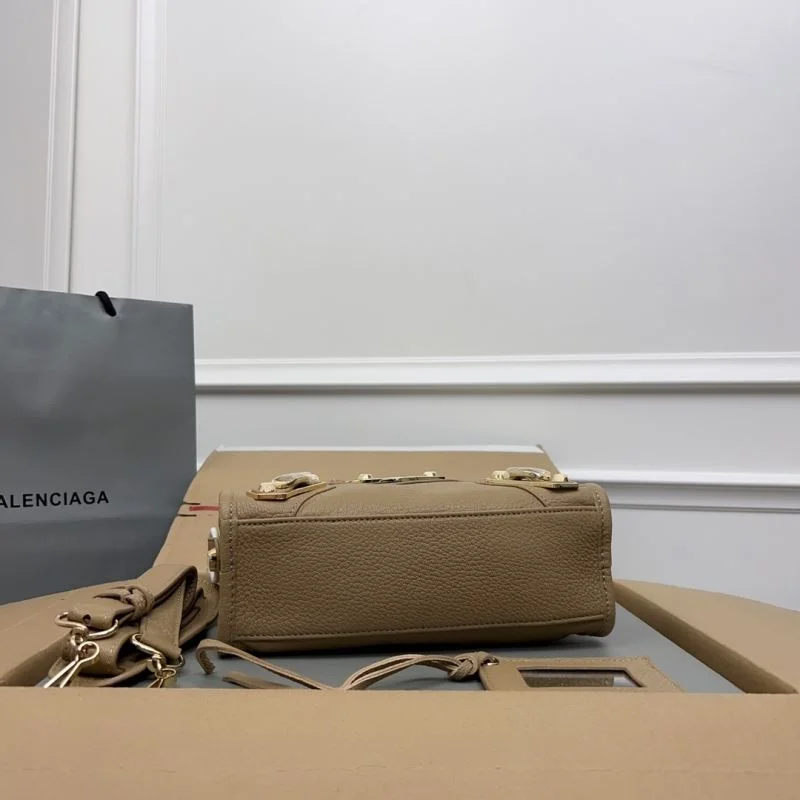 UrbanChic Balenciaga Gold Buckle Apricot Goat Leather Motorcycle Bag - 23cm 38289