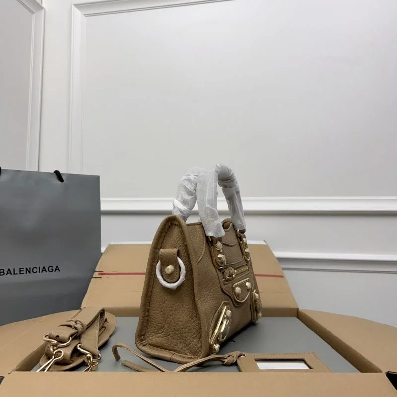 UrbanChic Balenciaga Gold Buckle Apricot Goat Leather Motorcycle Bag - 23cm 38289