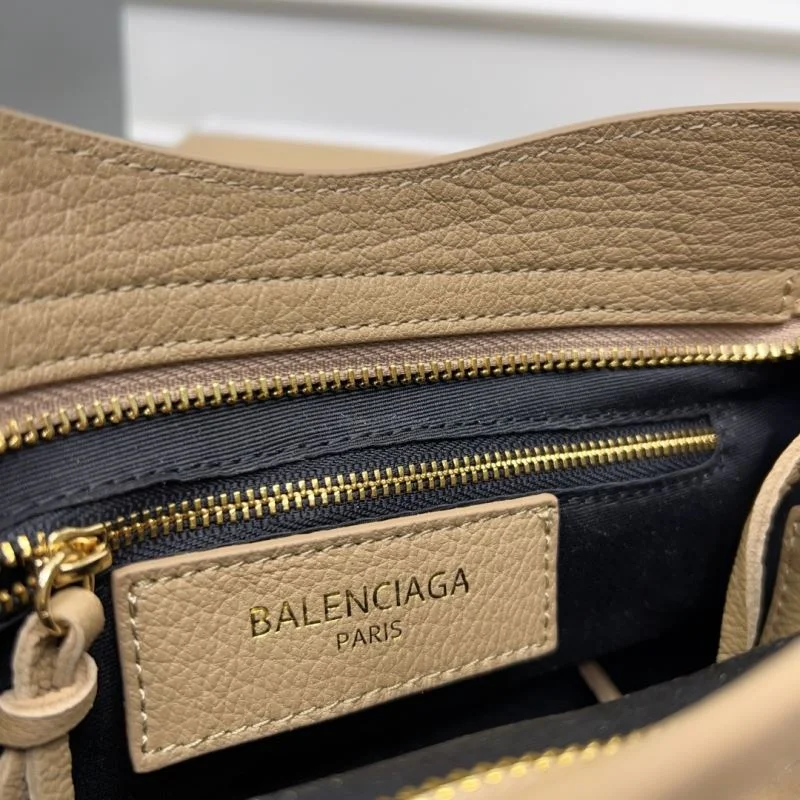 UrbanChic Balenciaga Gold Buckle Apricot Goat Leather Motorcycle Bag - 23cm 38289