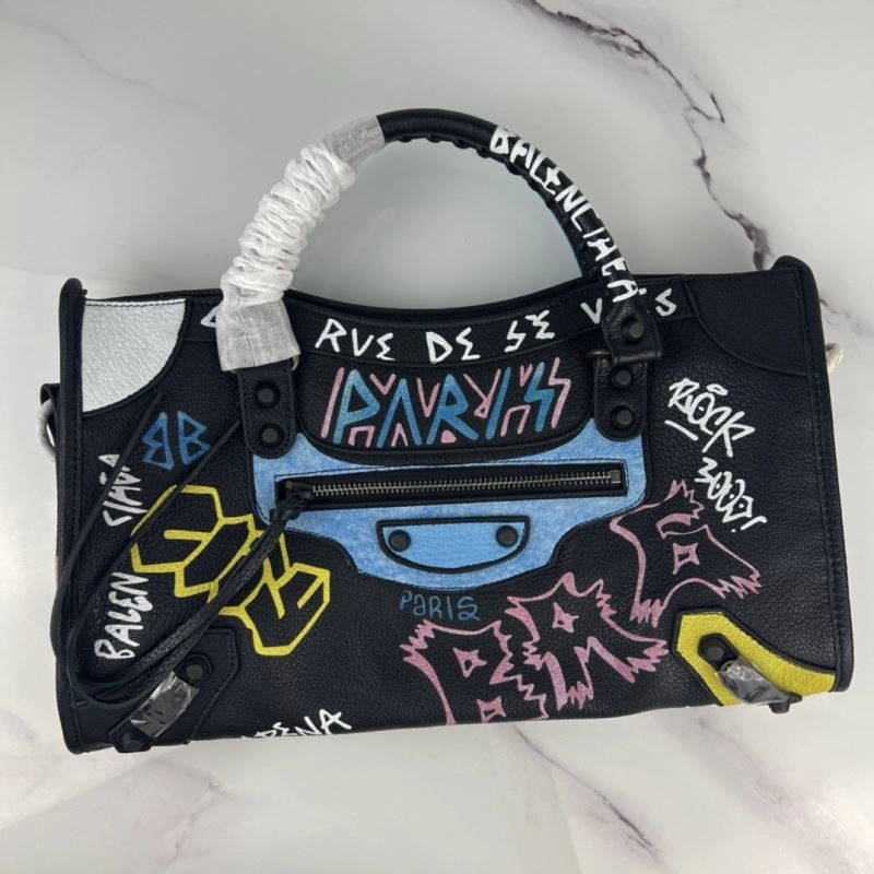 Fashionable Balenciaga Graffiti 38cm Crossbody Handbag in Italian Goat Leather 78761