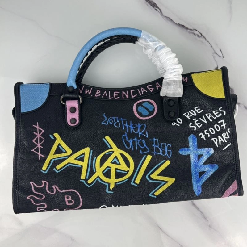 Fashionable Balenciaga Graffiti 38cm Crossbody Handbag in Italian Goat Leather 78761